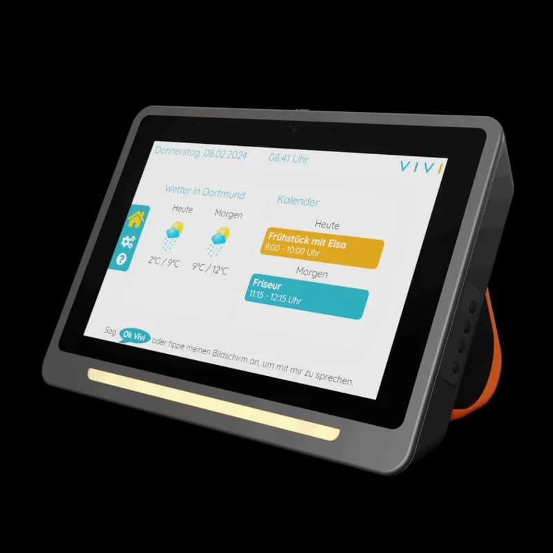 Vivi Hub — Intelligenter Sprachassistent mit Touchscreen, zeigt Wetter, Kalender und Tagesstruktur