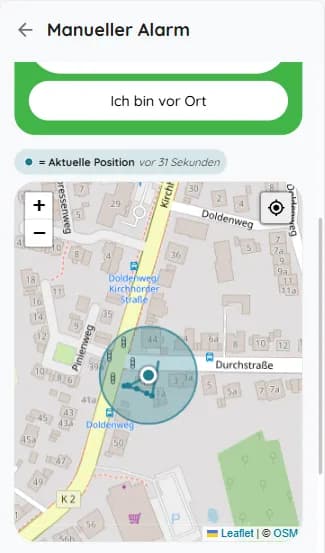 Begleit-App: GPS-Standortanzeige im Notfall mit Kartenansicht
